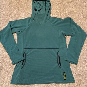 NEW Melanzana Turquoise Micro Grid Hoodie